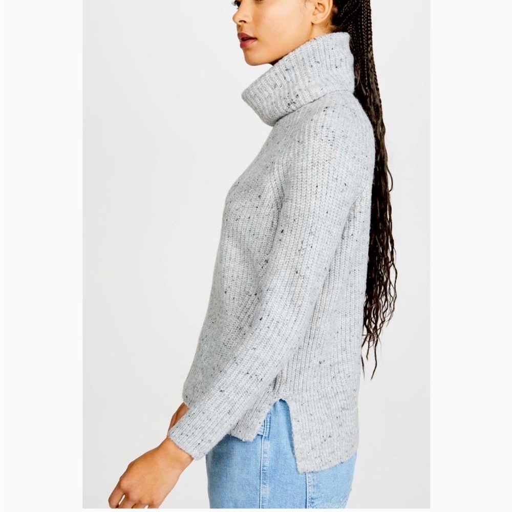 NWOT Madewell Donegal Dakota Rib Play Turtleneck Speckled Gray Sweater s…